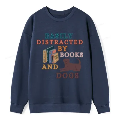 Pagewings Easily Distracted By Books And Labrador Unisex Classic Sweatshirt