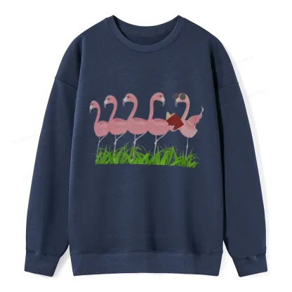 Pagewings Funny Flamingo Reading Book Unisex Classic Sweatshirt