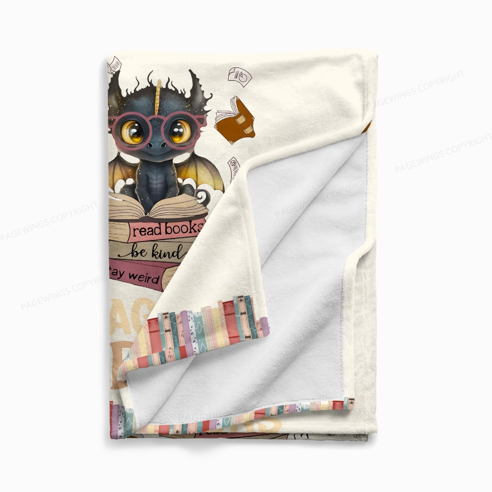 Pagewings Read Books Be Kind Stay Weird Read Flannel Blanket