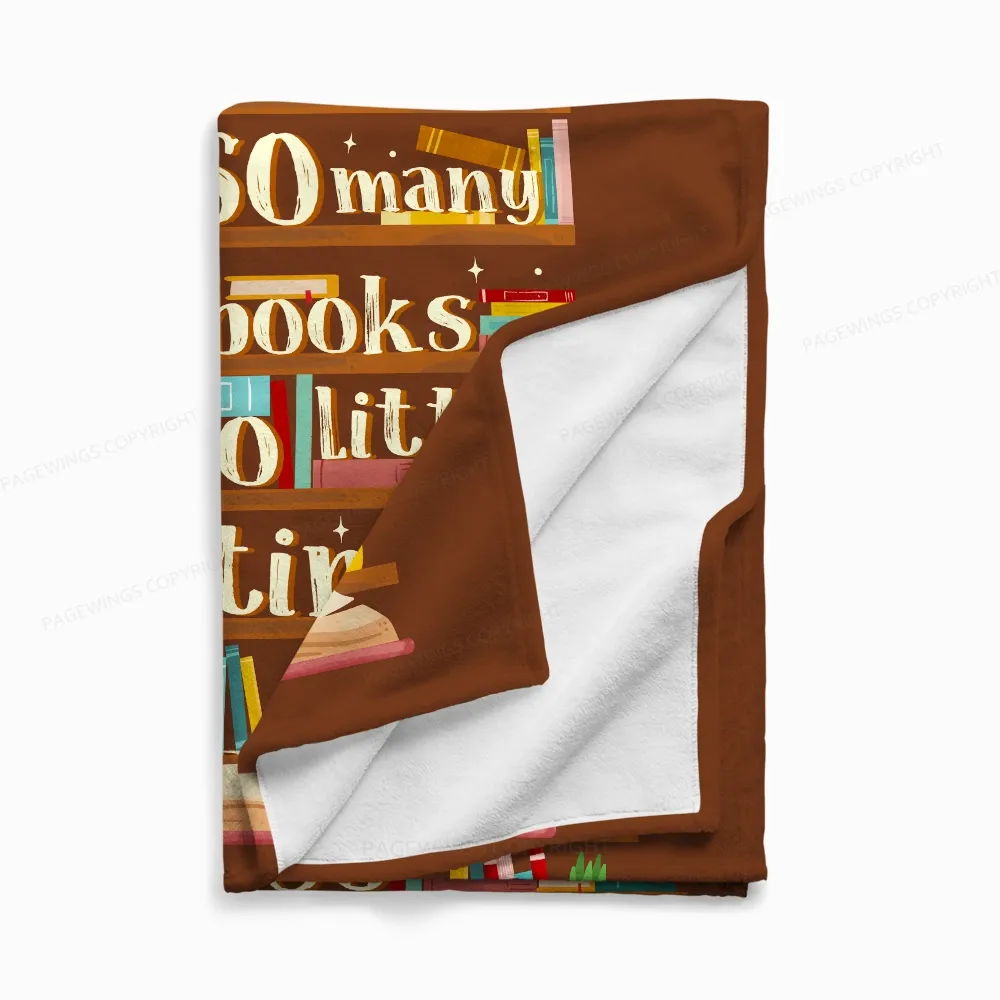 Pagewings So Many Books So Little Time Flannel Blanket