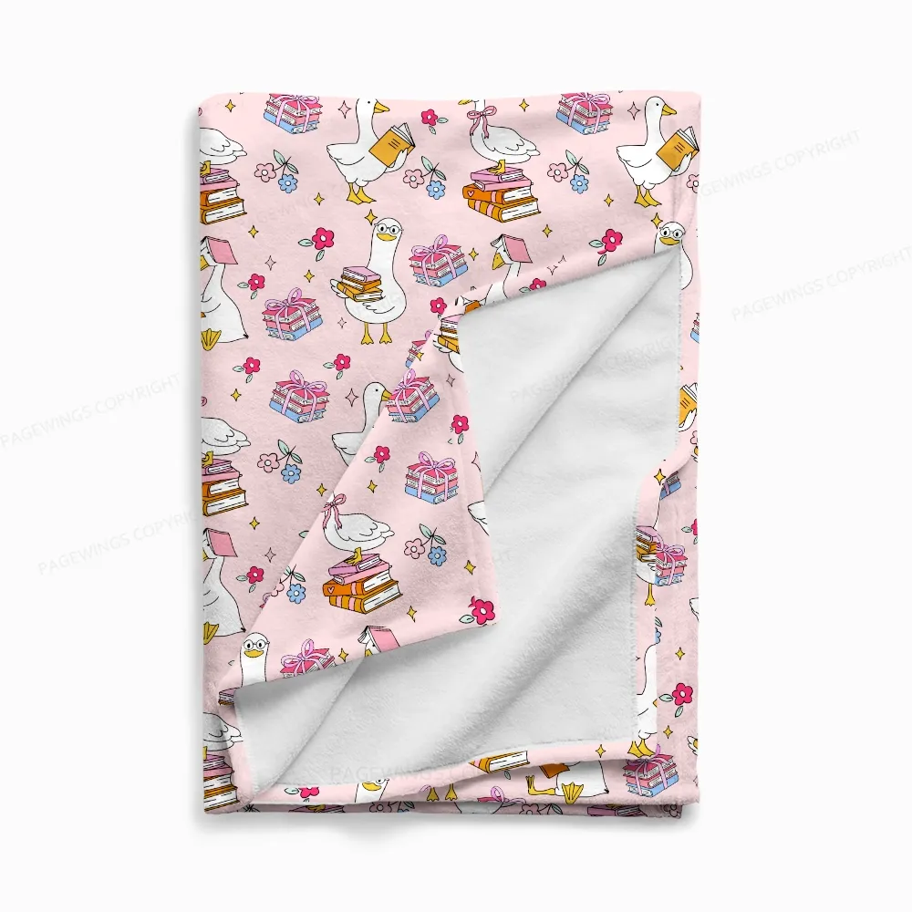 Pagewings Silly Goose Read Flannel Blanket