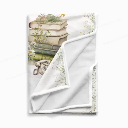 Pagewings There's No Such Thing As Too Many Books Flannel Blanket