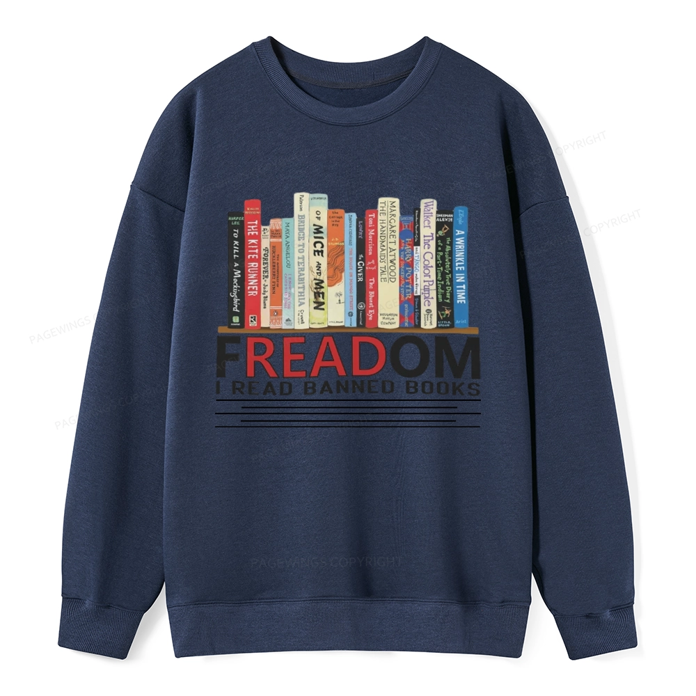 Pagewings Freadom I Read Banned Books Unisex Classic Sweatshirt