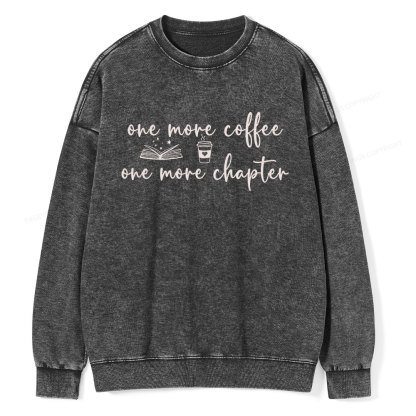 Pagewing Just One More Coffee and Books Unisex Washed Sweatshirt