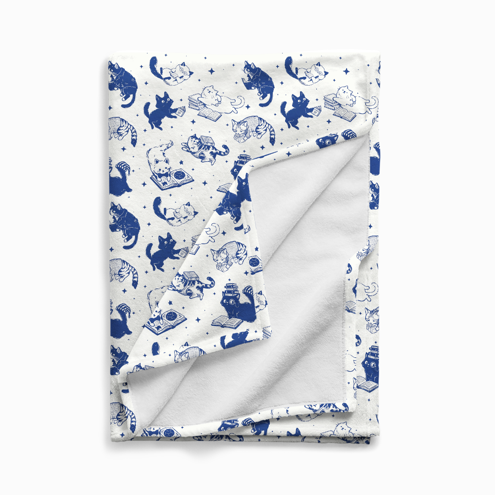 [Copy]Pagewings Cat Book Lover Flannel Blanket