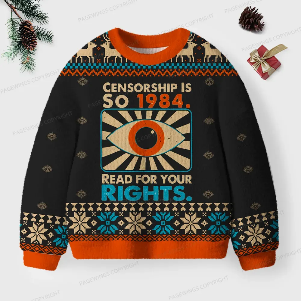 Pagewings Read For Your Rights Unisex Ugly Knit Sweatshirt