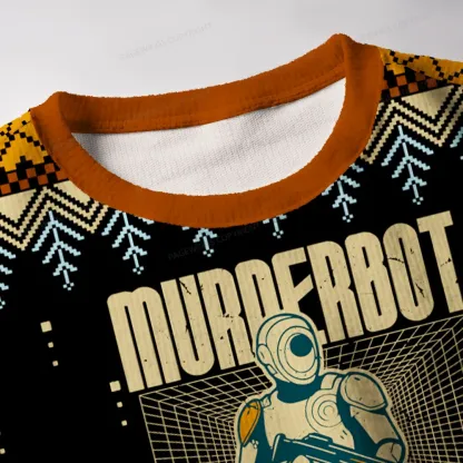 Pagewings Murderbot Unisex Ugly Knit Sweatshirt