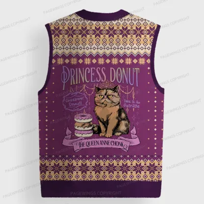 Pagewings The Queen Anne Chonk Unisex V-Neck Ugly Knit Vest