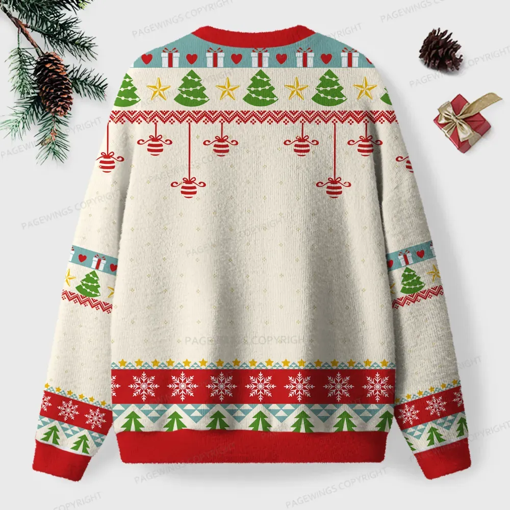 Pagewings Christmas Book Tree Unisex Ugly Knit Sweatshirt