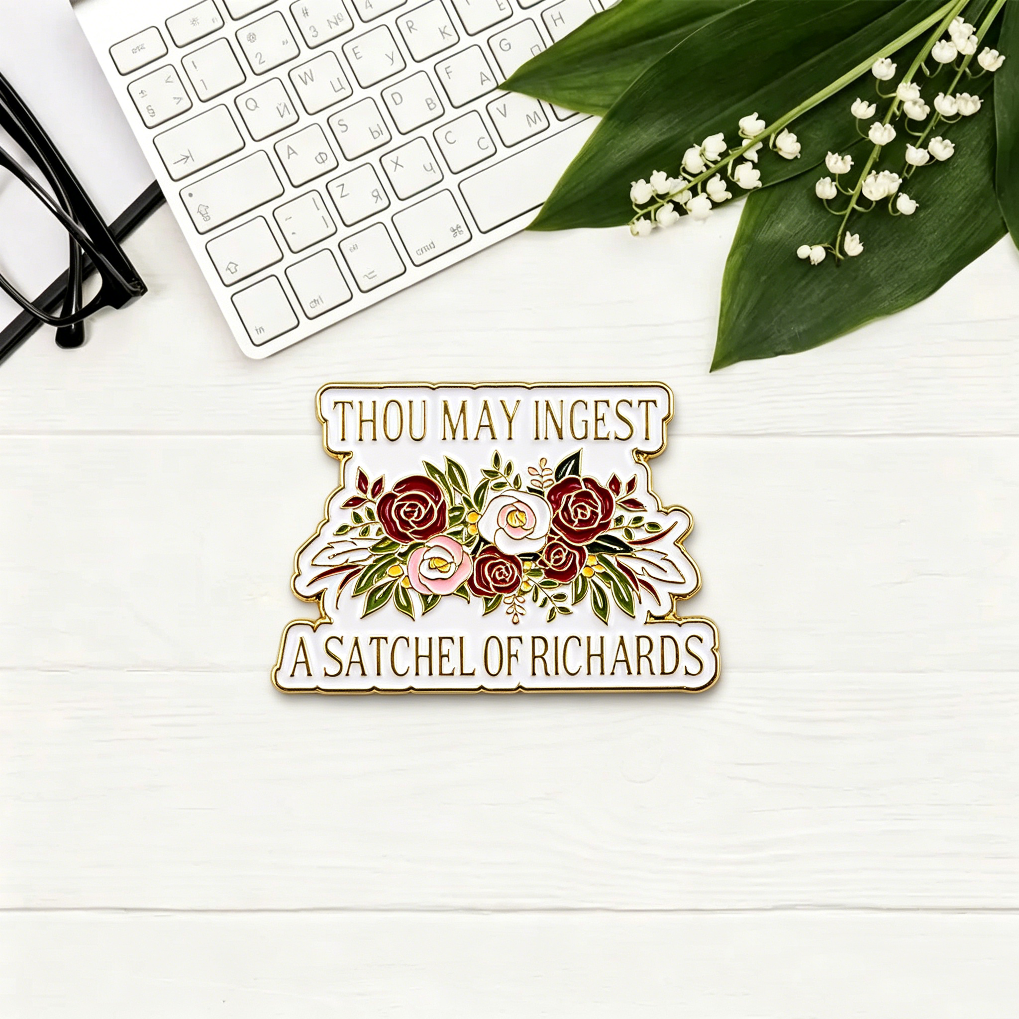 Pagewings Thou May Ingest A Satchel Of Richards Enamel Pin Badge