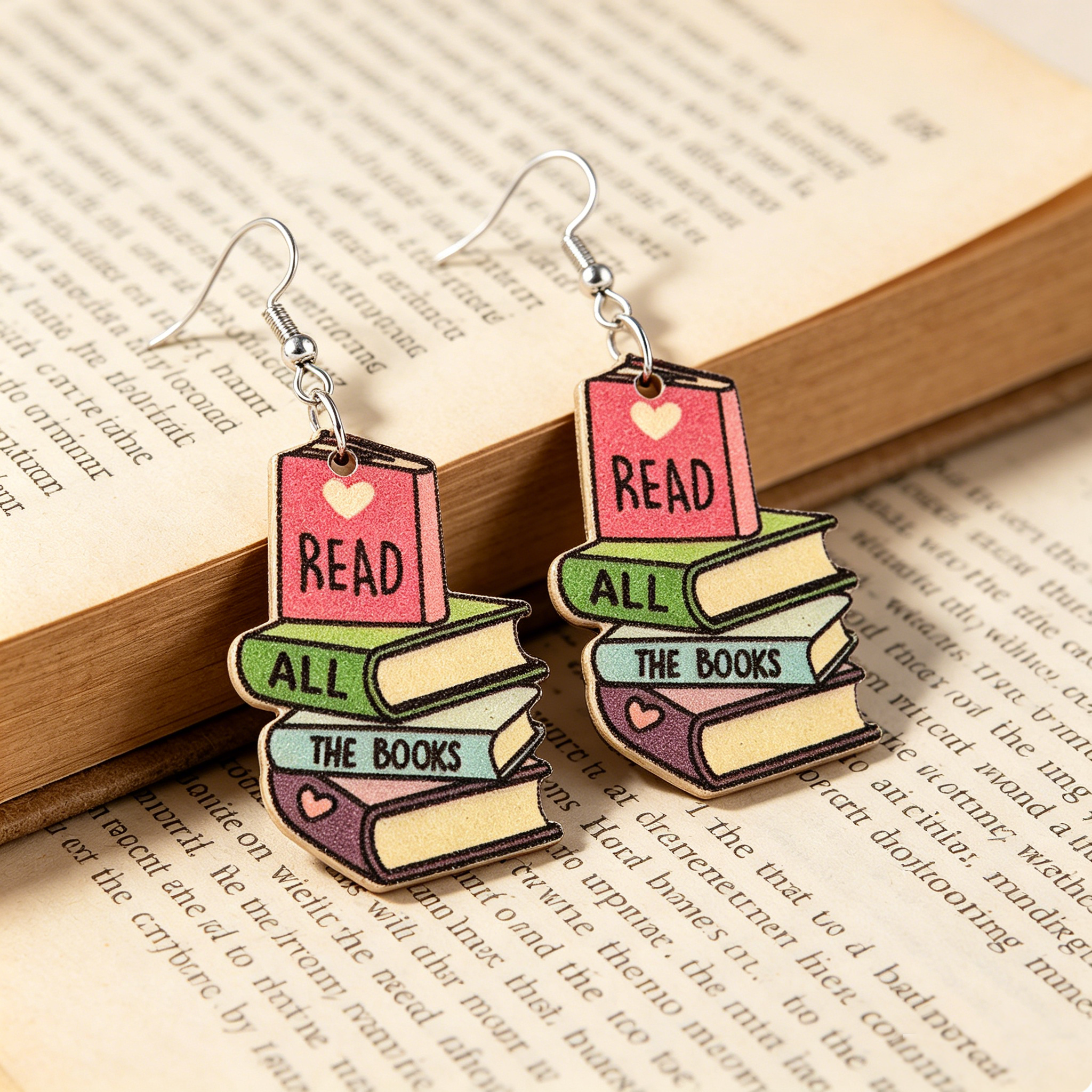Pagewings Read All The Books Earrings