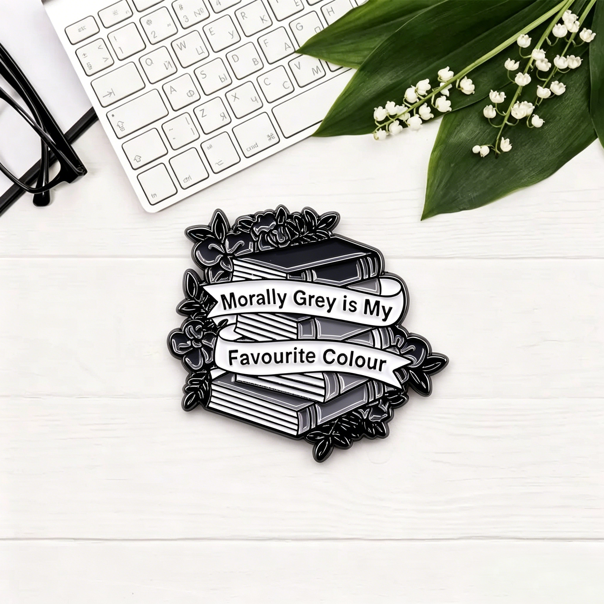 Pagewings Morally Grey Is My Favourite Colour Lover Enamel Pin Badge