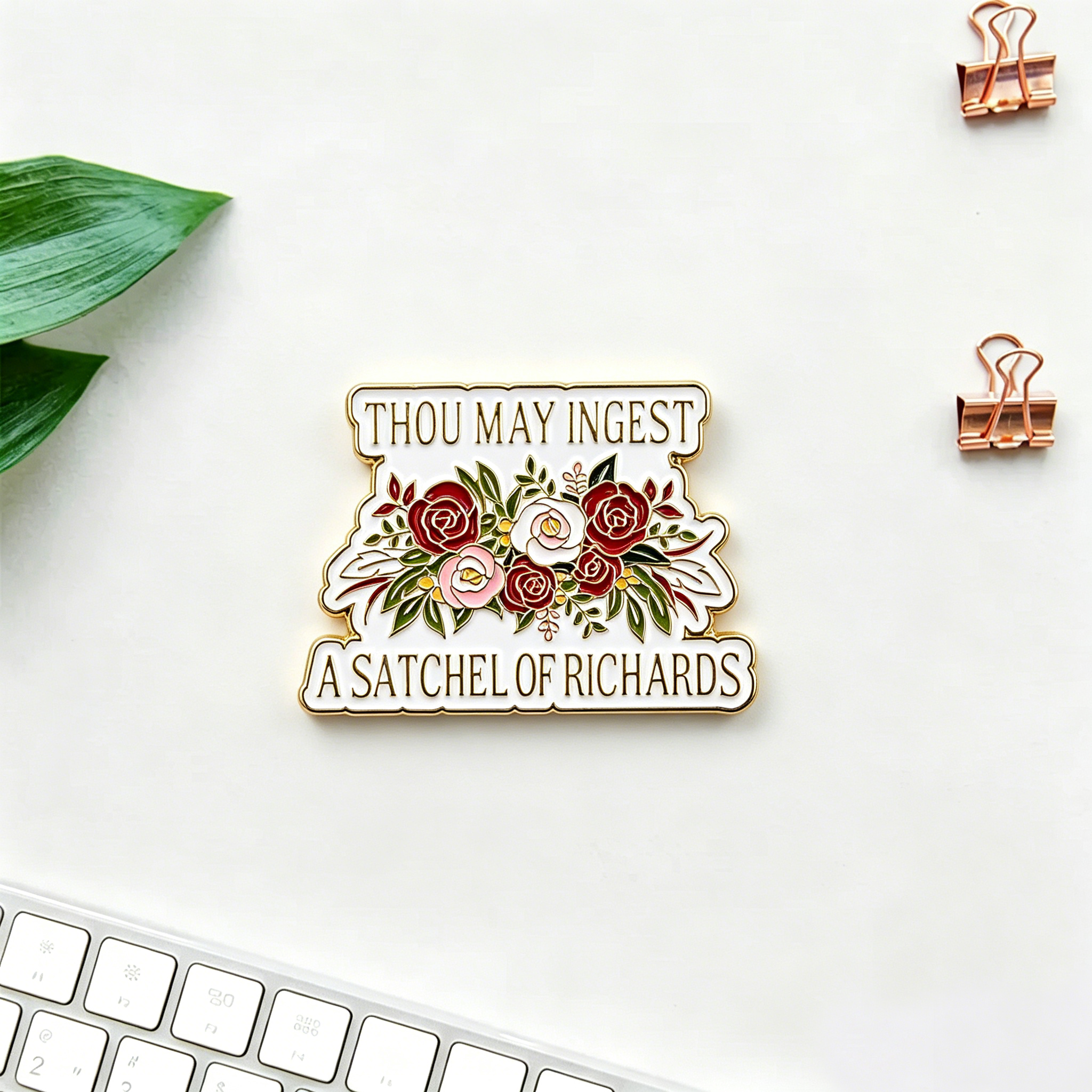 Pagewings Thou May Ingest A Satchel Of Richards Enamel Pin Badge
