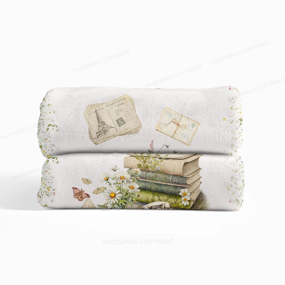 Pagewings There's No Such Thing As Too Many Books Flannel Blanket