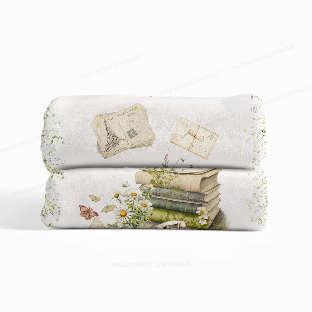 Pagewings There's No Such Thing As Too Many Books Flannel Blanket