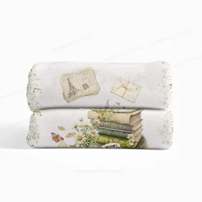 Pagewings There's No Such Thing As Too Many Books Flannel Blanket