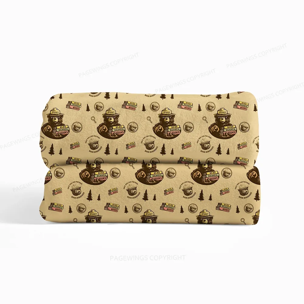 Pagewings Only You Can Prevent Book Burnings Read Flannel Blanket