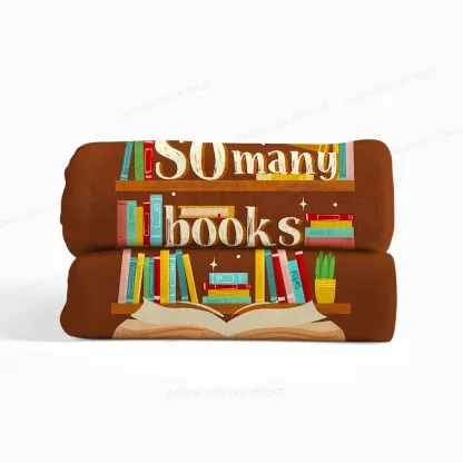Pagewings So Many Books So Little Time Flannel Blanket