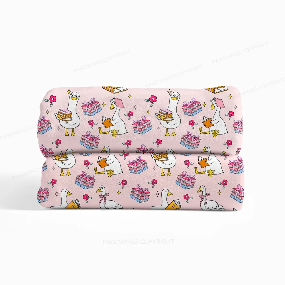 Pagewings Silly Goose Read Flannel Blanket