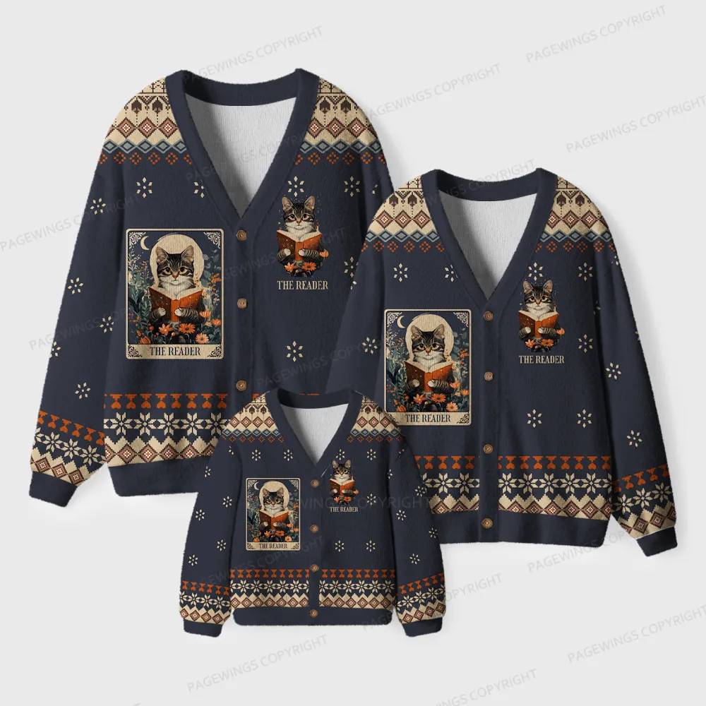Pagewings The Reader Unisex Ugly Cardigan Sweaters