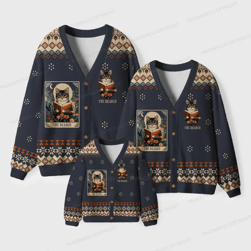 Pagewings The Reader Unisex Ugly Cardigan Sweaters