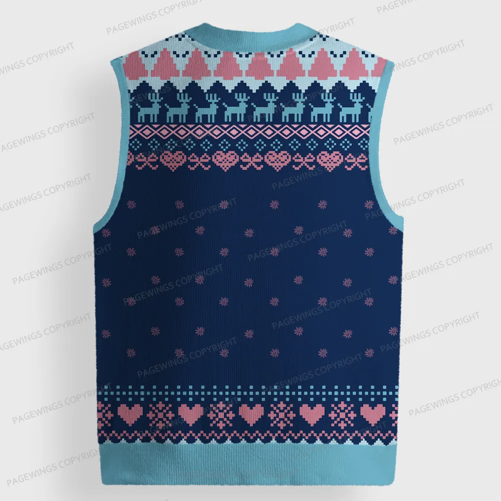 Pagewings Trans Rights Are Human Rights Unisex V-Neck Ugly Knit Vest