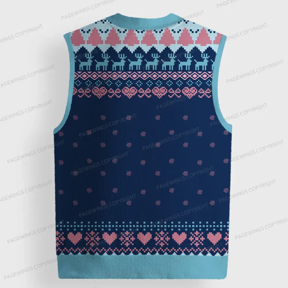 Pagewings Trans Rights Are Human Rights Unisex V-Neck Ugly Knit Vest
