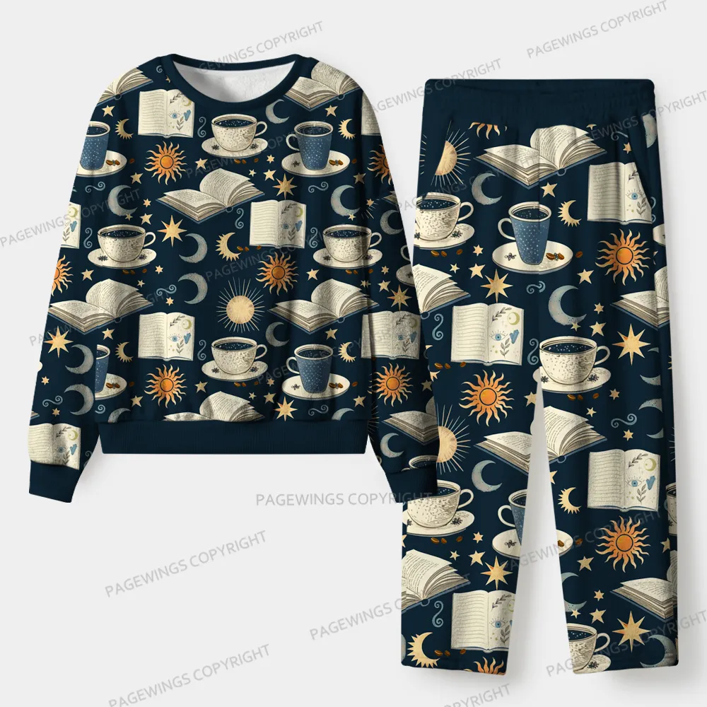 Pagewings Cozy Reading Unisex Flannel Pajama Set