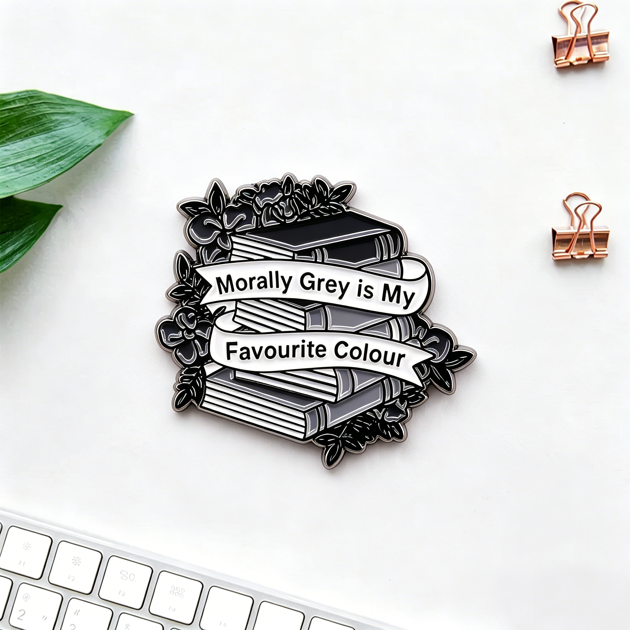 Pagewings Morally Grey Is My Favourite Colour Lover Enamel Pin Badge
