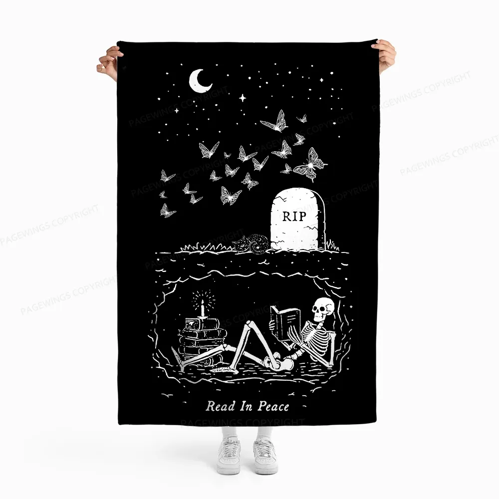 Pagewings Read In Peace Flannel Blanket