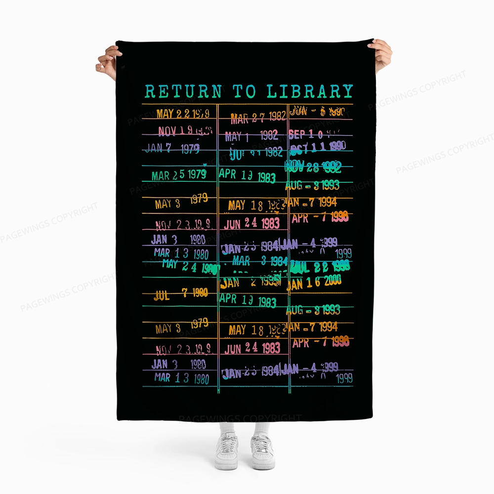 Pagewings Return To Library Read Flannel Blanket