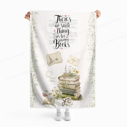 Pagewings There's No Such Thing As Too Many Books Flannel Blanket