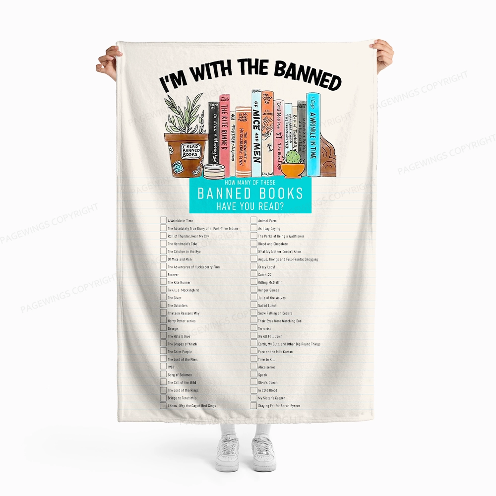 Pagewings I'm With The Banned Flannel Blanket