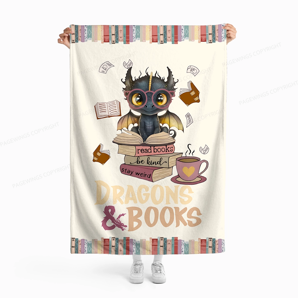 Pagewings Read Books Be Kind Stay Weird Read Flannel Blanket