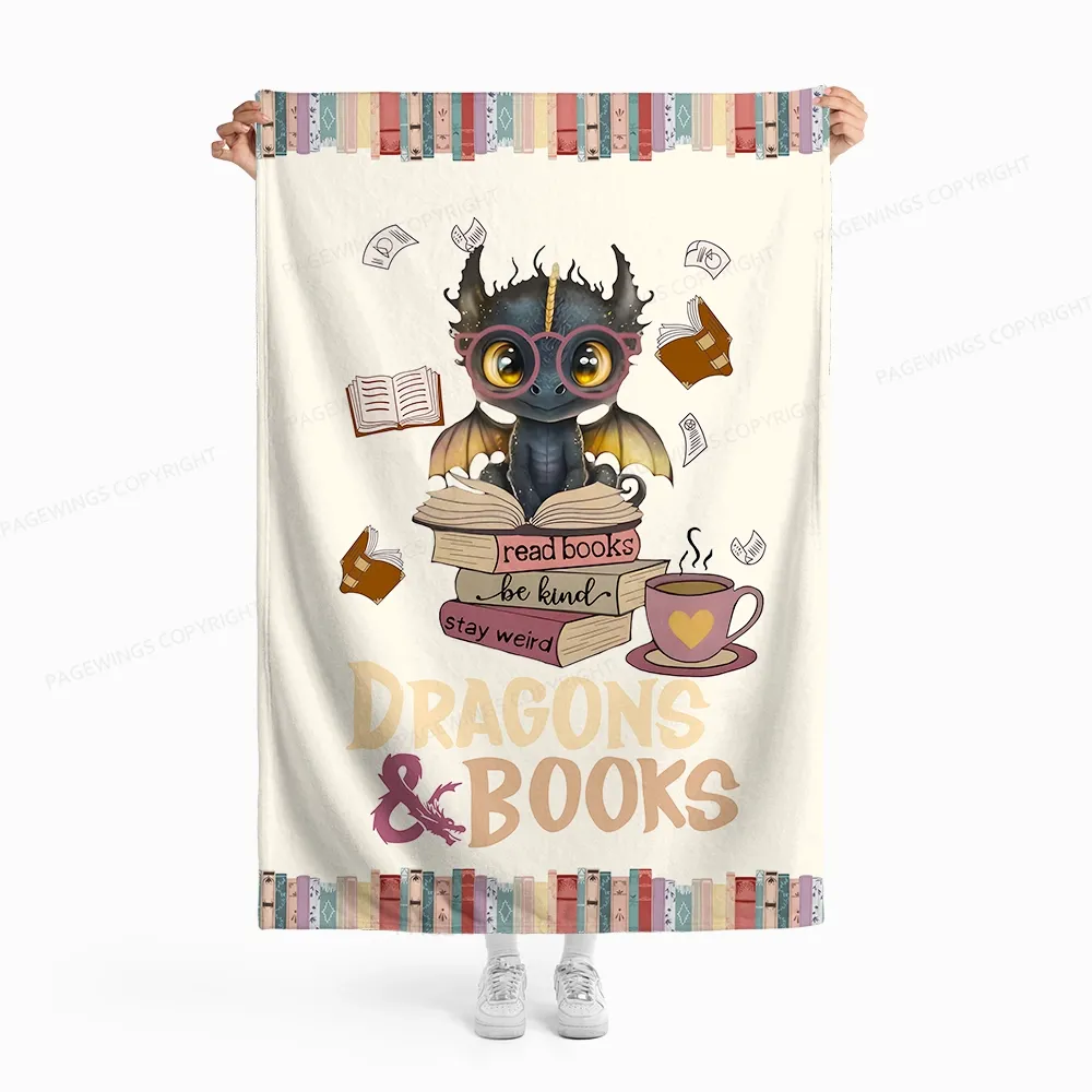 Pagewings Read Books Be Kind Stay Weird Read Flannel Blanket