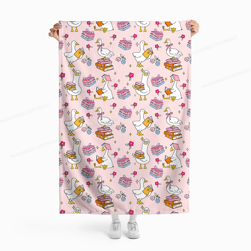 Pagewings Silly Goose Read Flannel Blanket