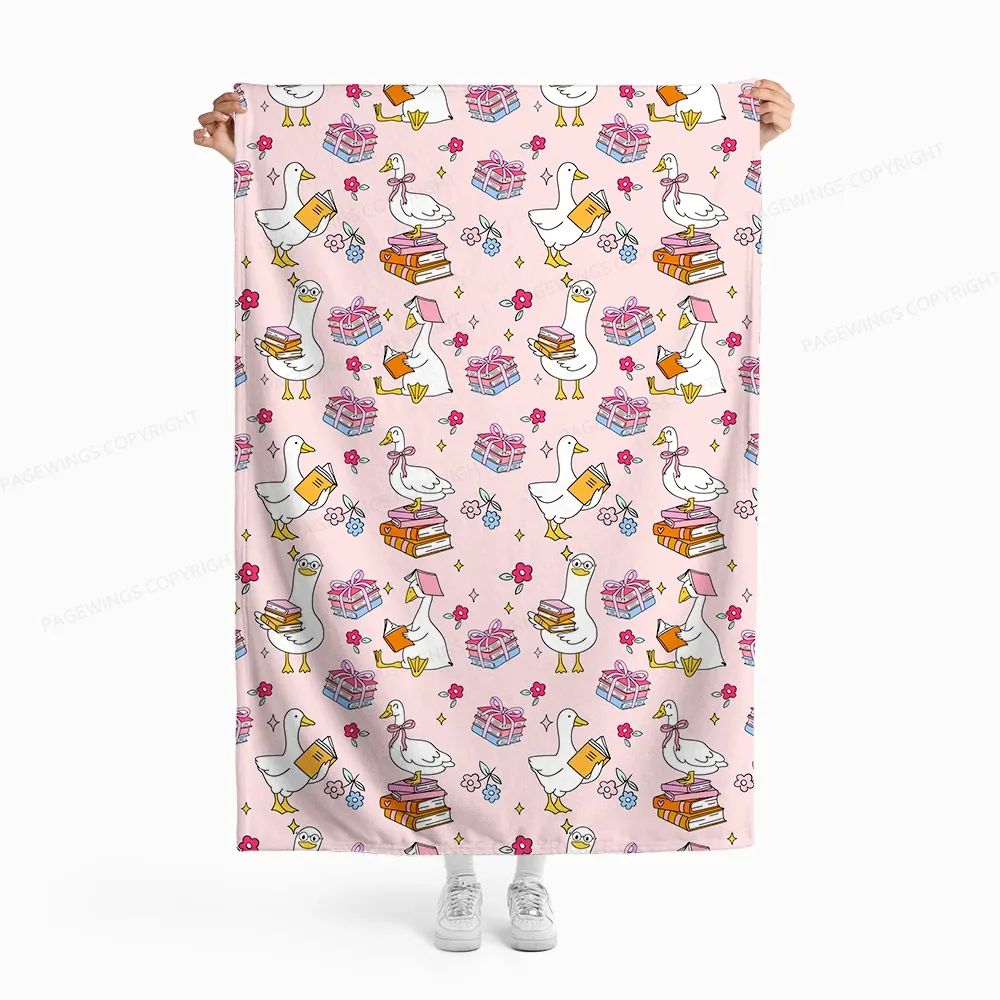 Pagewings Silly Goose Read Flannel Blanket