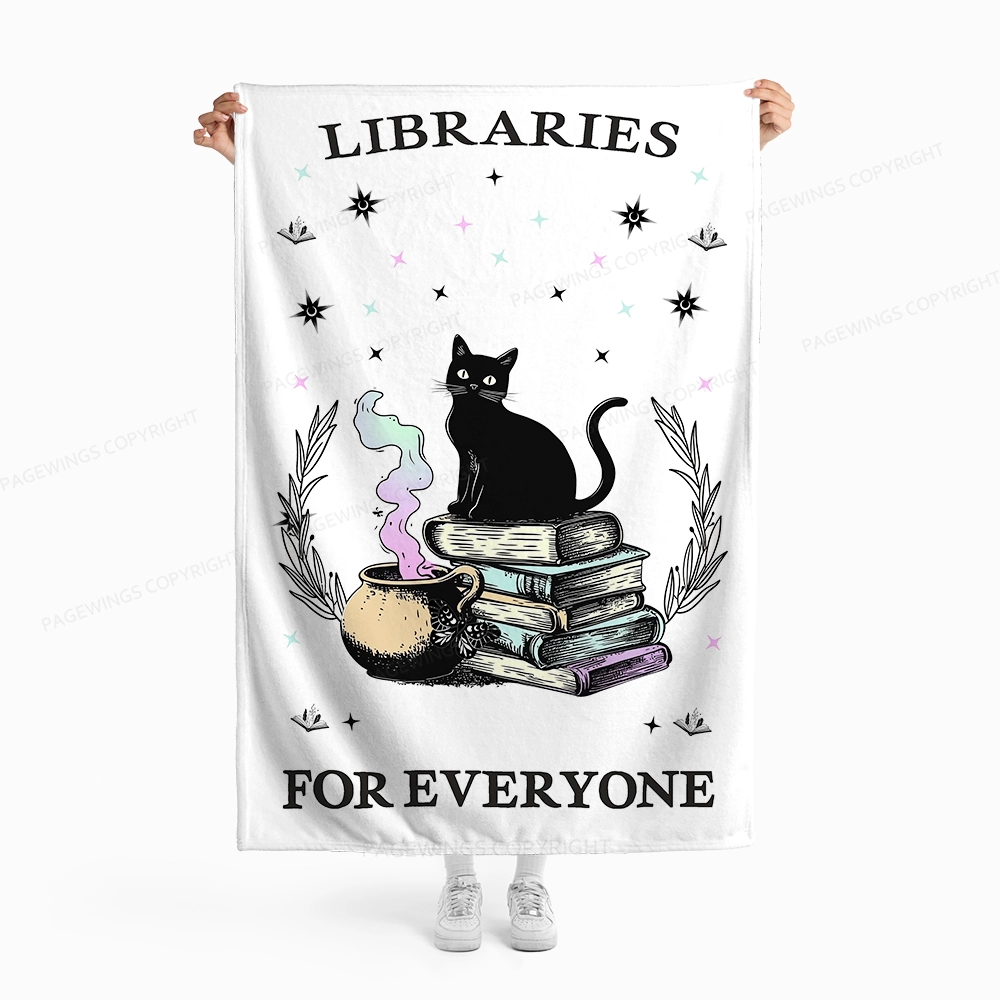 Pagewings Libraries For Everyone Flannel Blanket