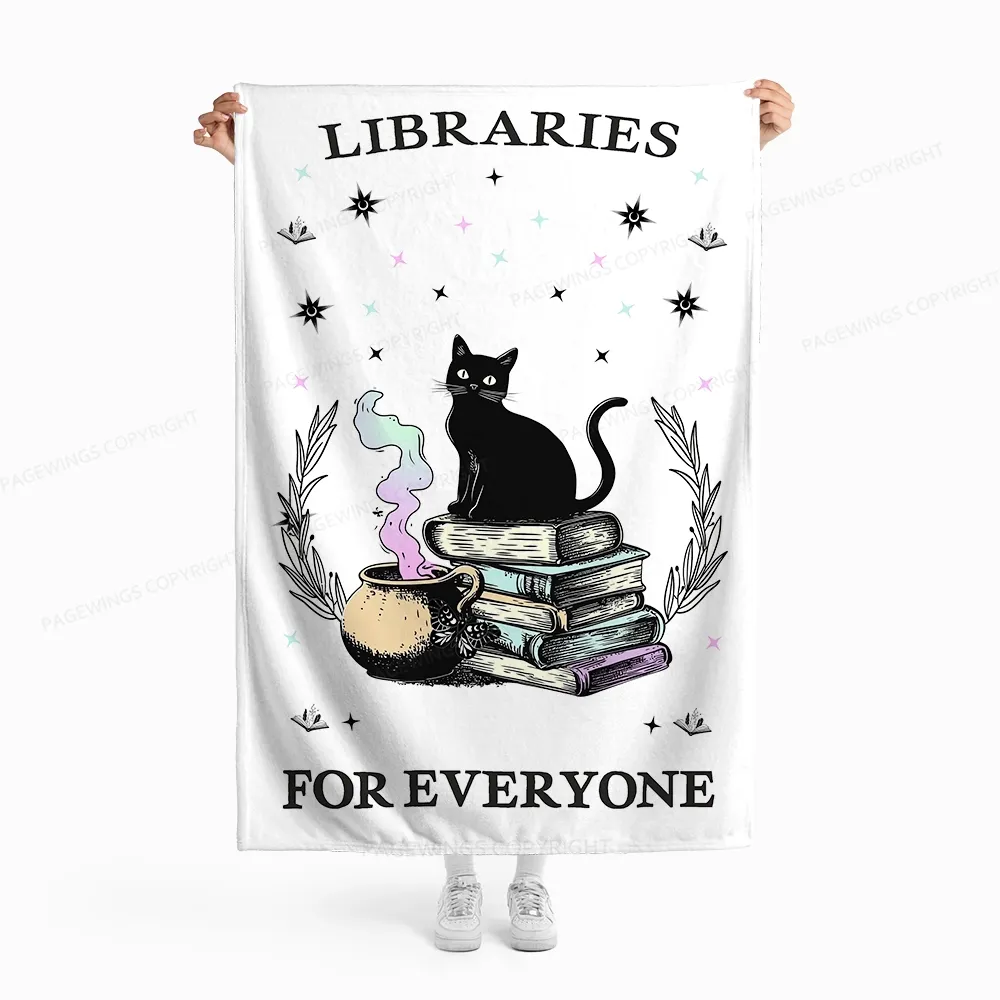 Pagewings Libraries For Everyone Flannel Blanket