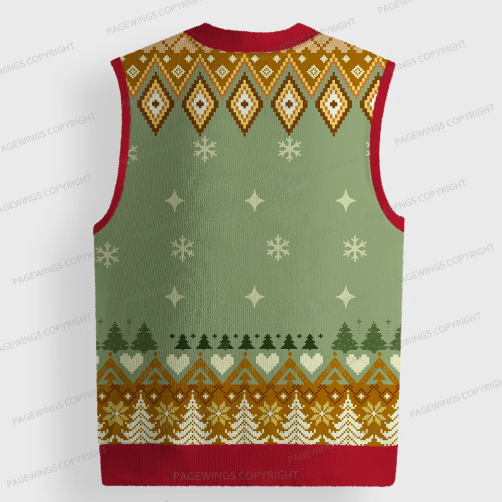 Pagewings Frog And Toad Unisex V-Neck Ugly Knit Vest