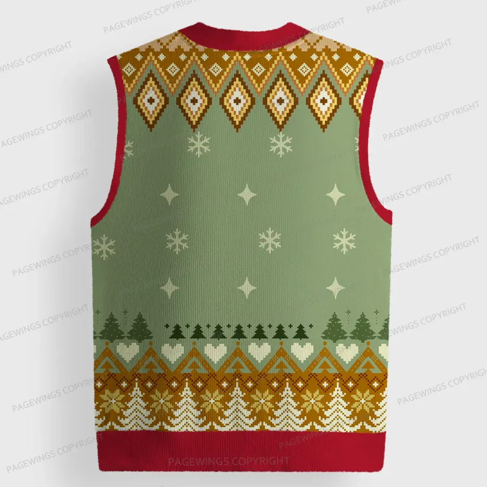 Pagewings Frog And Toad Unisex V-Neck Ugly Knit Vest