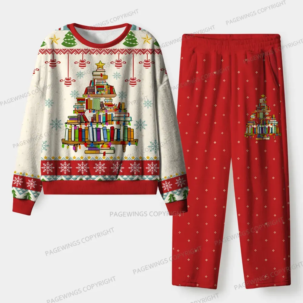 Pagewings Christmas Book Dragon Unisex Flannel Pajama Set
