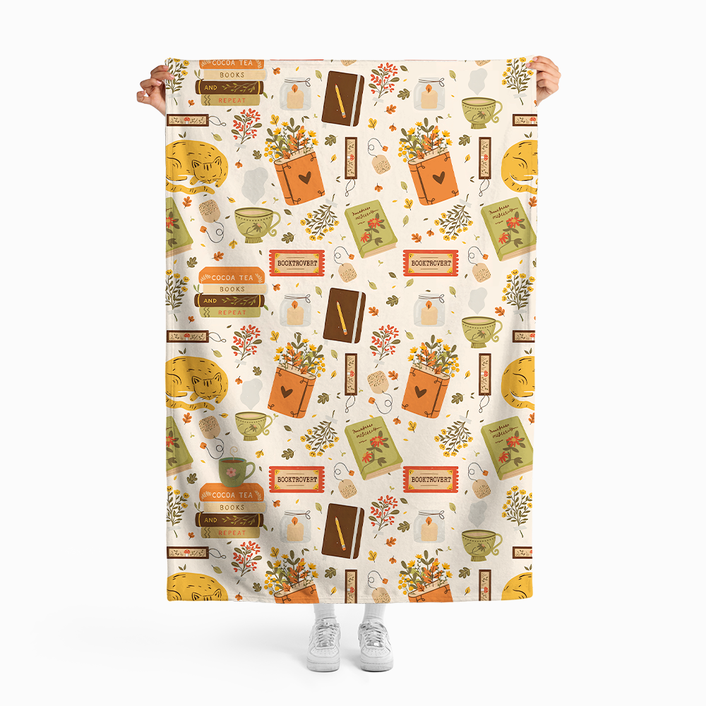 Pagewings Bookish Vibe Flannel Blanket