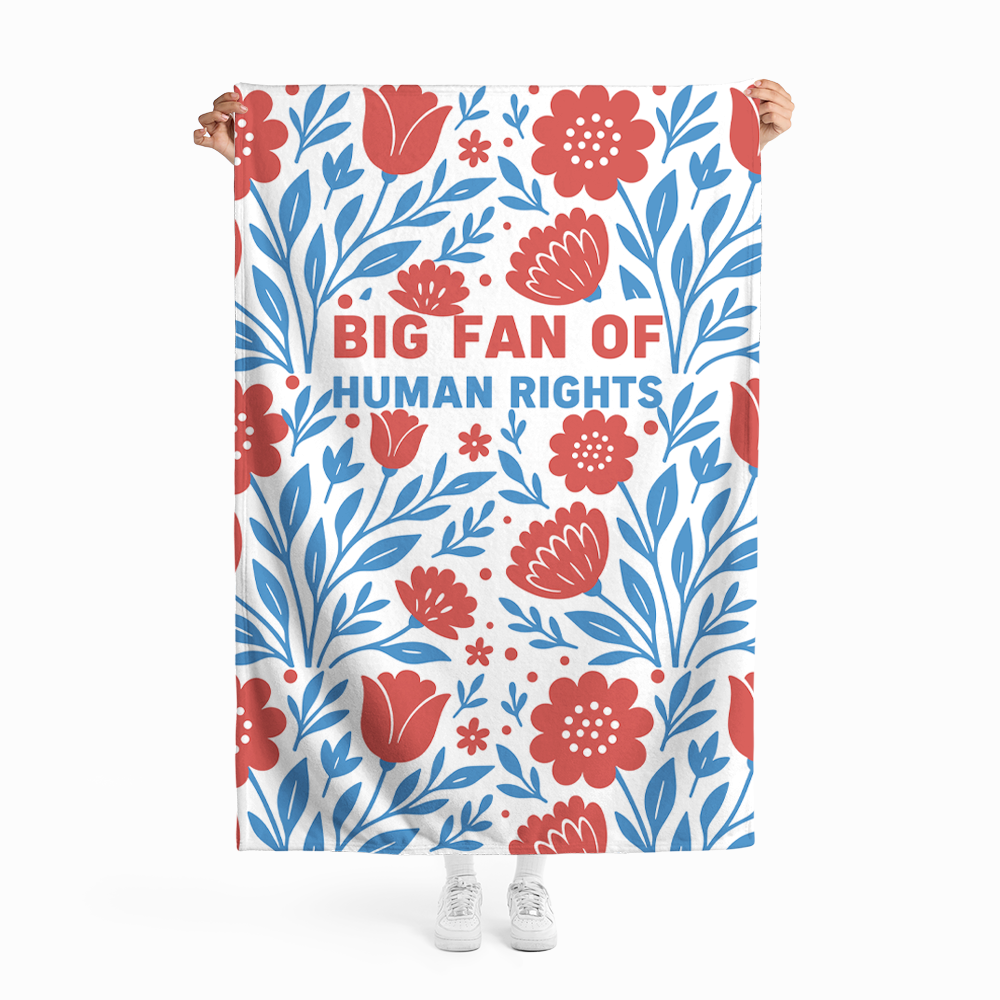 Pagewings Big Fan Of Human Rights Flannel Blanket