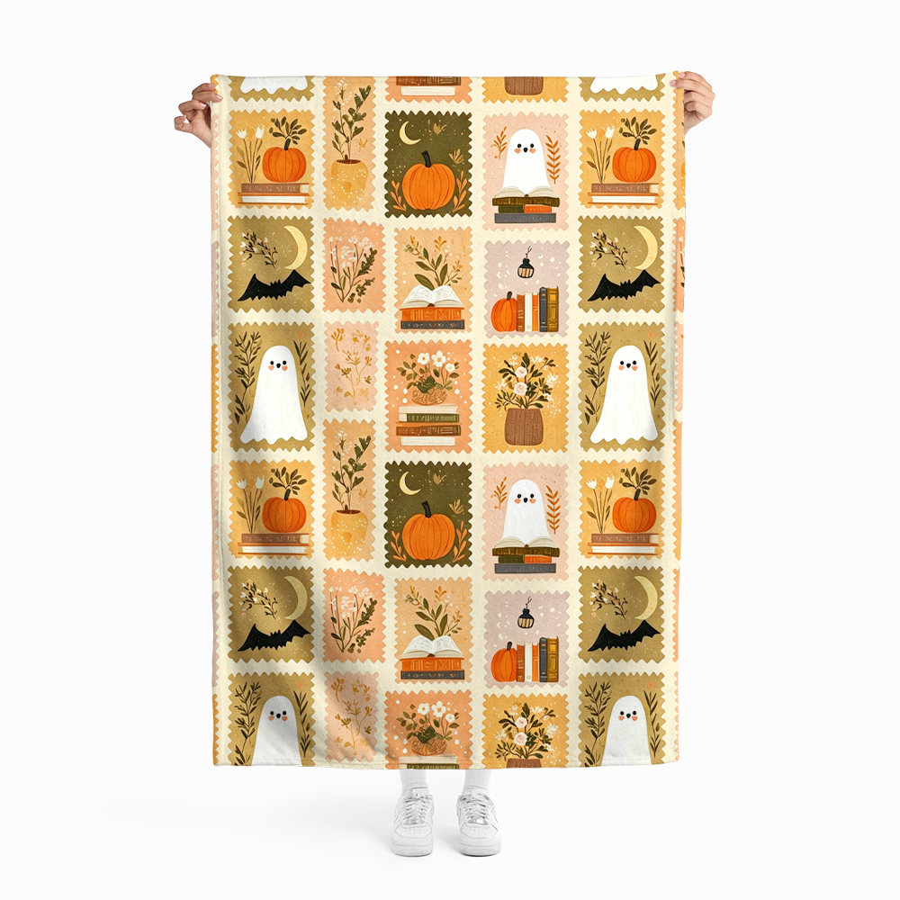 Pagewings Ghosts Love Reading Flannel Blanket