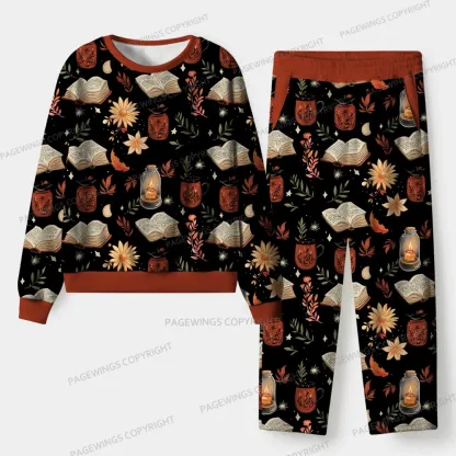 Pagewings Cozy Reading Unisex Flannel Pajama Set