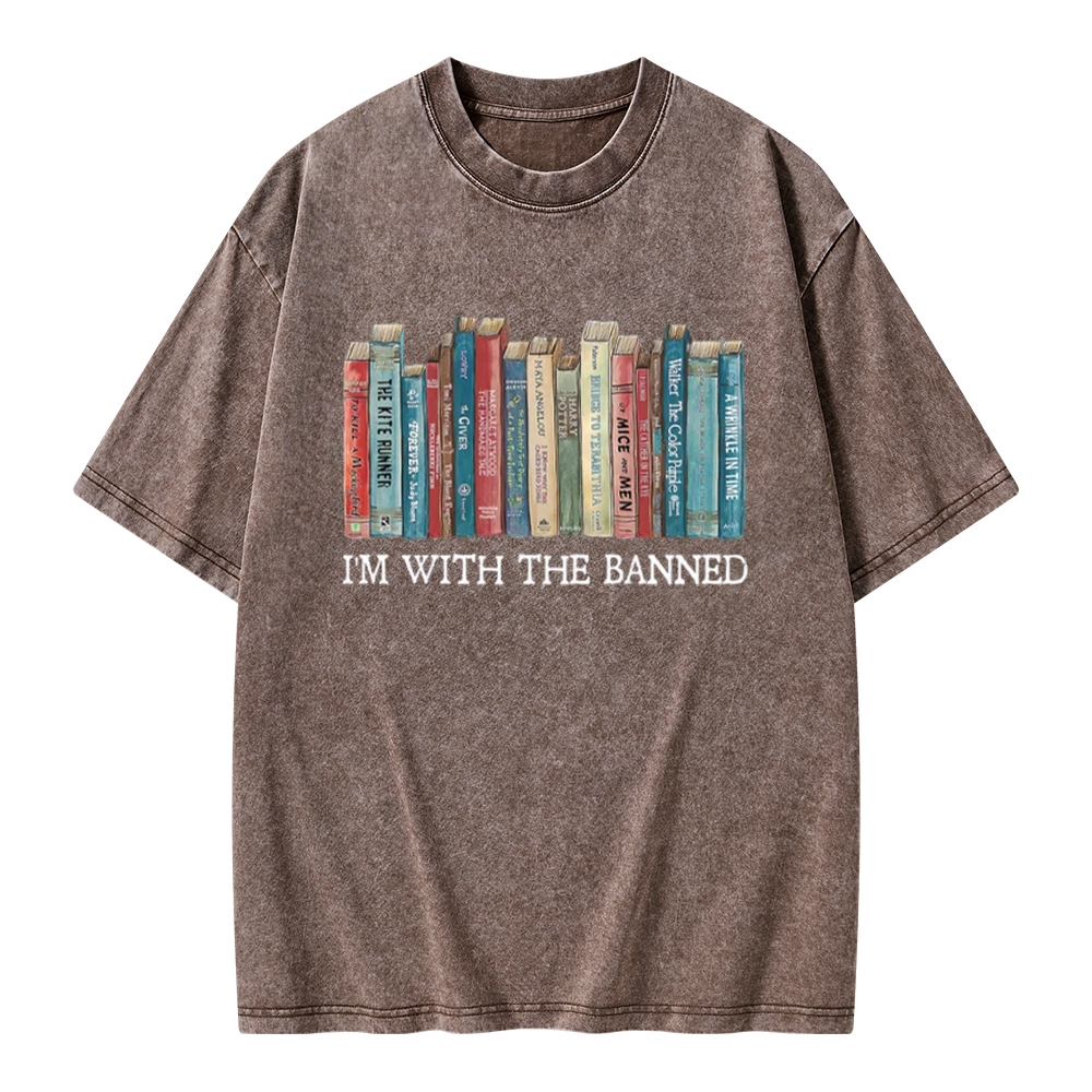 Pagewings I'm With The Banned Unisex Washed T-shirt