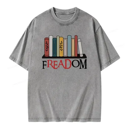 Pagewings Banned Books Unisex Washed T-shirt