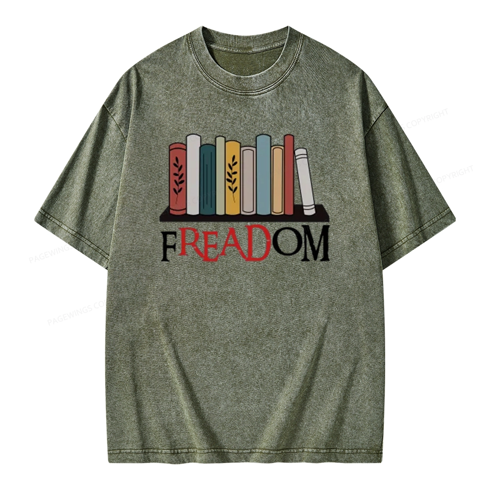 Pagewings Banned Books Unisex Washed T-shirt