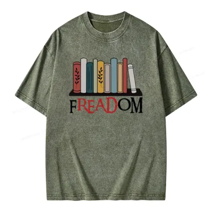 Pagewings Banned Books Unisex Washed T-shirt